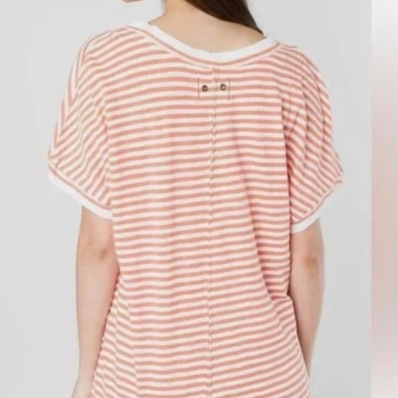 Free People Take Me striped tee top size M - Picture 2 of 5
